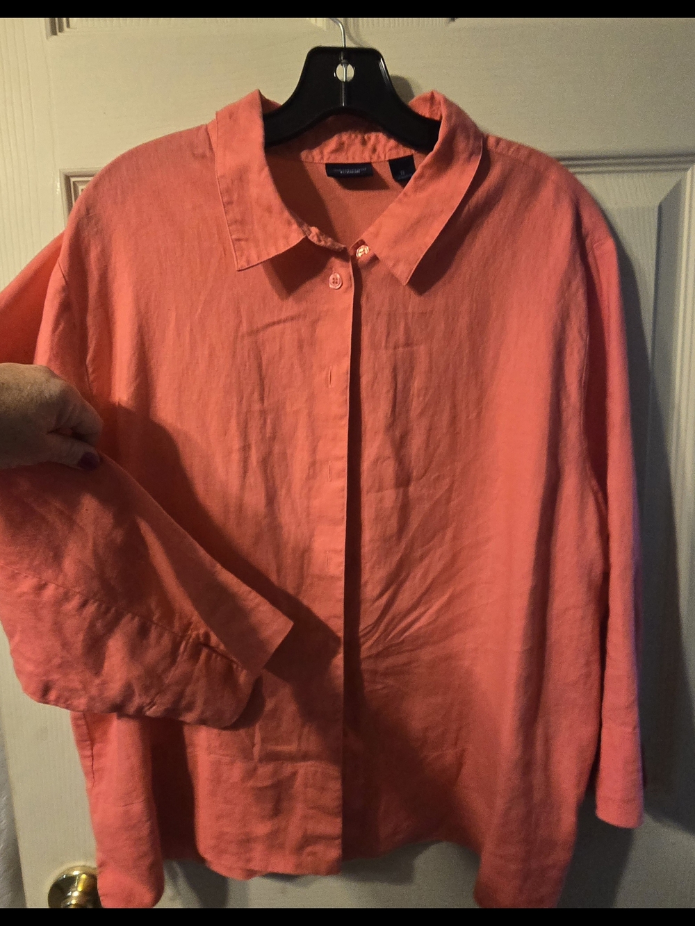 Westbound Coral Button-Down Linen Shirt